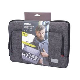 Troika Mon Carry Laptop Sleeve Bag Grey  for Laptops, and Tablets