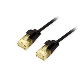 Equip Cat.6A U/UTP Slim Patch Cable, 1.0m, Black / 1 m / | 626903