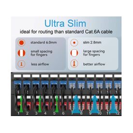 Equip Cat.6A U/UTP Slim Patch Cable, 1.0m, Black / 1 m / | 626903