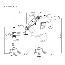 DIGITUS / Mounting kit (monitor mount) / for curved /  | DA-90475