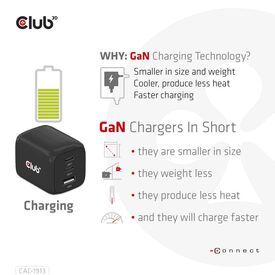 Club 3D CAC-1913 / Power adapter / GaN technology, t | CAC-1913EU
