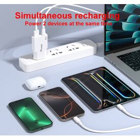 Equip 2-Port 30W GaN Slim USB PD Charger, USB-C x1, USB- | 245523