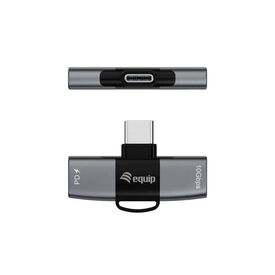 Equip Adapter USBC>2xUSBC 10Gbps PD 100W Alu. Adapter 133479