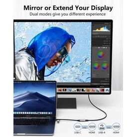 Equip USB to HDMI Adapter, USB-C & USB-A to HDMI Converter