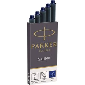Parker Quink large-capacity blue ink cartridge, 5-pack