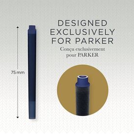 Parker Quink large-capacity blue ink cartridge, 5-pack
