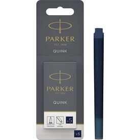 Parker Quink large-capacity ink cartridge, blue-black, 5-pack