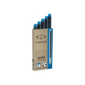Parker Quink large-capacity washable blue ink cartridge, 5-pack