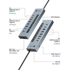 RaidSonic Icy Box IB-HUB1742CR-C2PD 11-in-1 Hub,