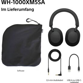 Sony WH1000XM5 Headphones with mic full size WH1000XM5SAB.CE7