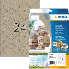 HERMA 10761 Brown Round Permanent x 40 mm Universal Paper 10761