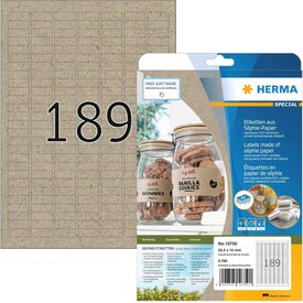 HERMA Brown Rectangle Permanent 25,4 x 10 mm A4 10750