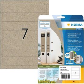HERMA File labels A4, 192 x 38 mm, natural-brown,  10759