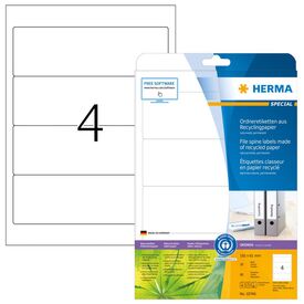 HERMA File labels A4, 192 x 61 mm, natural-white,  10746