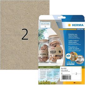 HERMA Labels made of silphie paper A4, 210 x 148 mm, natural-brown 10757
