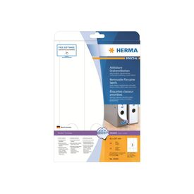 HERMA Removable file spine labels A4, 61 x 297 mm, white,  10185