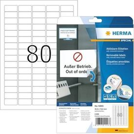 HERMA Removable labels A4, 35,6 x 16,9 mm, white
