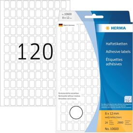 HERMA Removable multi-purpose labels, 8 x 12 mm, white, 10600