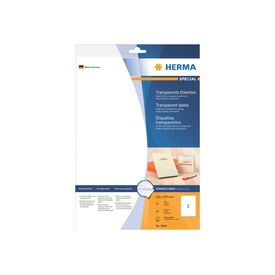HERMA Transparent inkjet film labels A4, 210 x 297 mm, 8964