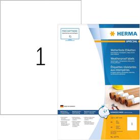 HERMA Weatherproof labels A4, 210 x 297 mm, white, 10775