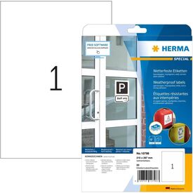 HERMA Weatherproof labels A4, 210 x 297 mm, white,  10798