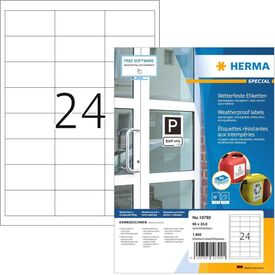 HERMA Weatherproof labels A4, 66 x 33,8 mm, white, 10792
