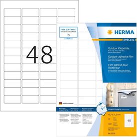 HERMA Weatherproof outdoor film labels A4, 45,7 x 21,2 mm, white, 9536
