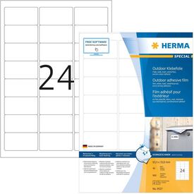 HERMA Weatherproof outdoor film labels A4, 63,5 x 33,9 mm, white, 9537