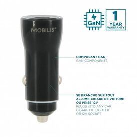 Mobilis Energia Charger 60W Car 2 USBC 1 USBA 020022