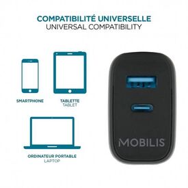Mobilis Power adapter fast, gan 45 Watt QC, PDPPS 2 001363
