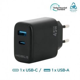 Mobilis Power adapter fast, gan 45 Watt QC, PDPPS 2 001363