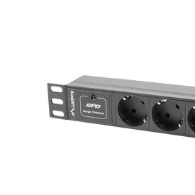 Lanberg PDU-03F-0200-BK / 1U / Horizontal / Black / 3 AC outlet(s