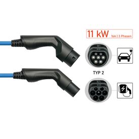 Kabelmeister EVC01-075B / Blue / Type 2 / Type 2 / 11 kW / 16 A /