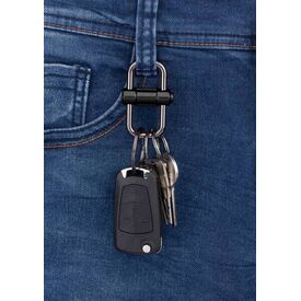TROIKA KR22-09/BK / Key ring / Black / Metal / 83 mm / 25 mm / 10