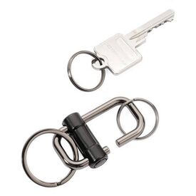 TROIKA KR22-09/BK / Key ring / Black / Metal / 83 mm / 25 mm / 10