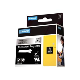 DYMO / Polyester / permanent adhesive / black on silver / | 18485
