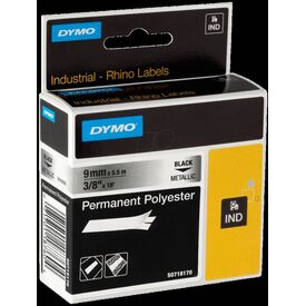 DYMO / Polyester / permanent adhesive / black on silver / | 18485