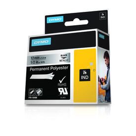 DYMO / Polyester / permanent adhesive / black on silver / | 18486