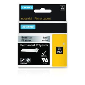 DYMO / Polyester / permanent adhesive / black on silver / | 18486