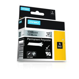 DYMO / Polyester / permanent adhesive / black on silver / | 18486