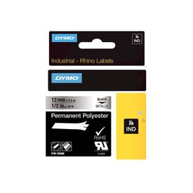 DYMO / Polyester / permanent adhesive / black on silver / | 18486