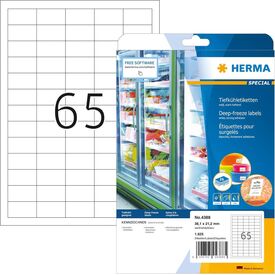 HERMA Deep-freeze labels A4, 38,1 x 21,2 mm, white,