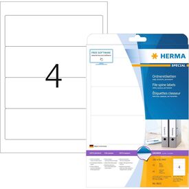 HERMA File spine labels A4, 192 x 61 mm, white,