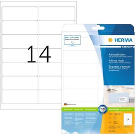 HERMA PREMIUM Address labels A4, 99,1 x 38,1 mm, white 8635