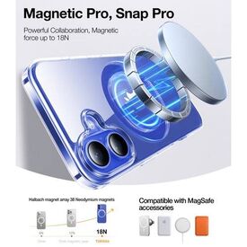 TORRAS Ostand Pro Case, iPhone 16, Clear Blue