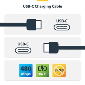 StarTech.com / USB cable / 24 pin USB-C (M) to 2 | USB2CC30CMNCBR