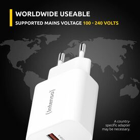 Intenso W30AC Power adapter 30 Watt 3 A / PD 3.0, QC 4. | 7803012