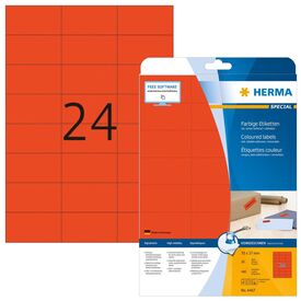 HERMA Coloured labels A4, 70 x 37 mm, red, removable
