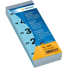 HERMA Decoration adhesive numbers 1500 2.8 x 5.6 cm blue 4893