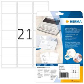 HERMA Paper permanent adhesive matt white 67 x 38 mm 420 4431
